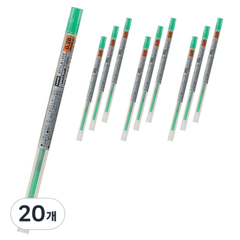 유니 시그노 스타일핏트 젤잉크 리필심 0.28mm UMR-109, 그린, 20개