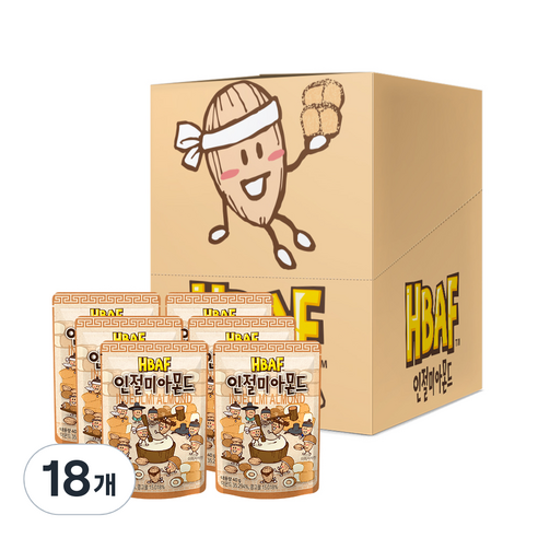 HBAF 인절미 아몬드, 40g, 18개