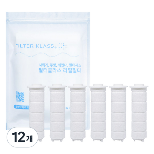 필터클래스 네이처리빙 물쎈 블라썸 샤워기 호환 필터, 12개, 무향