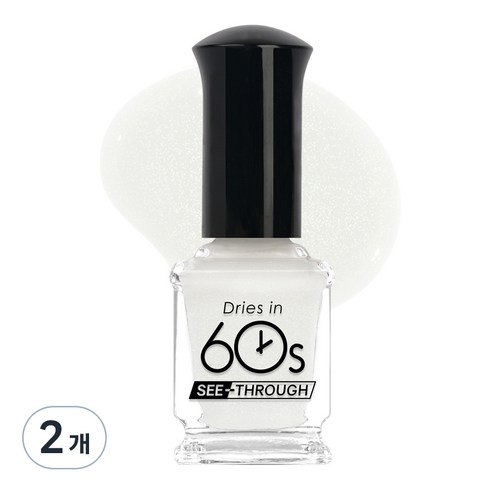 위드샨 60초 컬러 시스루 타입 매니큐어, 밀키쿼츠, 9ml, 2개