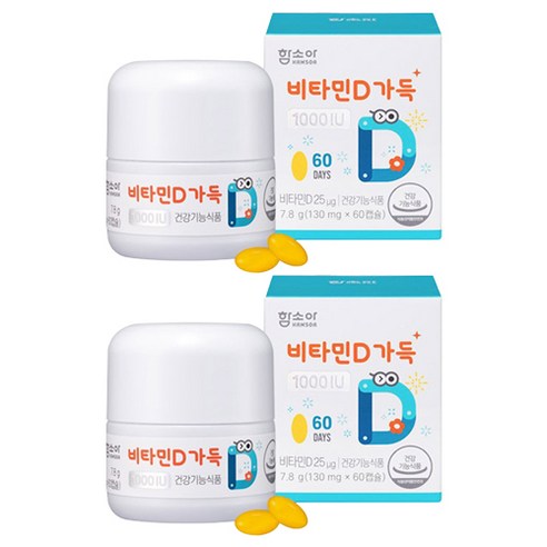 함소아 비타민D 1000IU, 2개, 60정