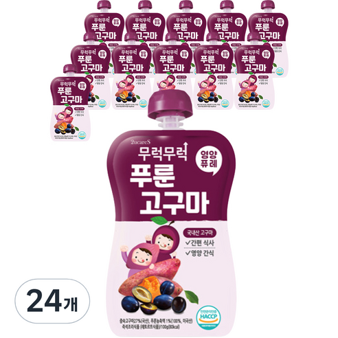 이유케어스 무럭무럭 과일퓨레, 푸룬고구마, 100g, 24개