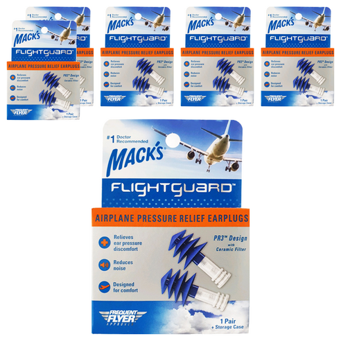 Macks 플라잇가드 비행기 기압조절 귀마개, 6개, 1쌍