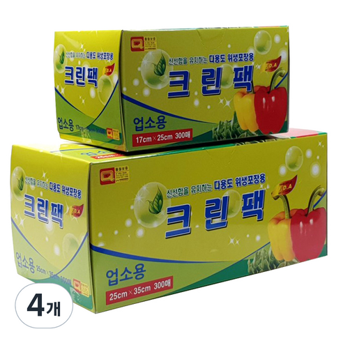 해피크린 업소용 크린팩 중+소, 4개