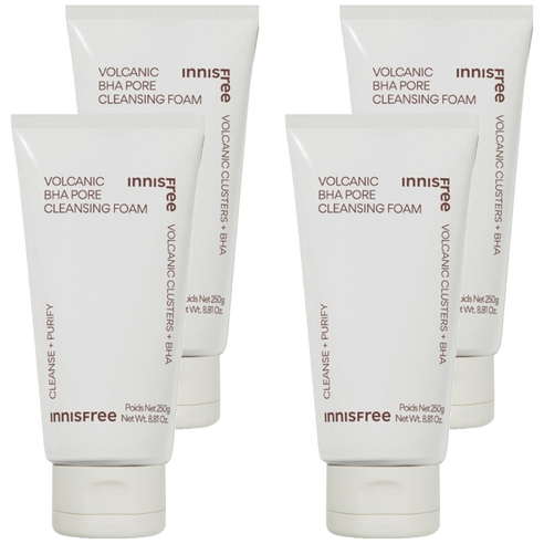 이니스프리 화산송이 BHA 모공 클렌징폼 대용량, 250g, 4개