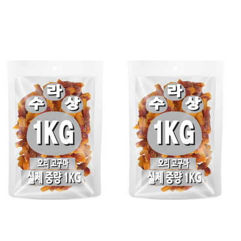 아이핏코리아 강아지 수라상 건조간식, 2개, 1kg, 혼합맛(오리/고구마)