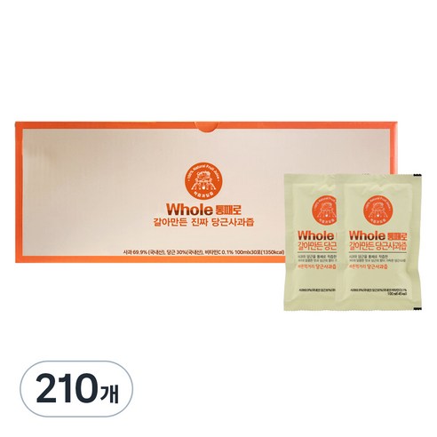 통째로 갈아만든 진짜 당근사과즙, 100ml, 210개