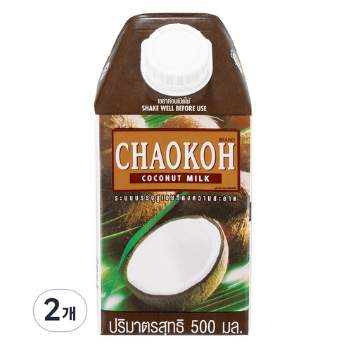 차오코 코코넛밀크, 500ml, 2개