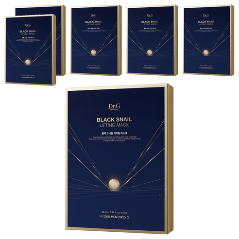 닥터지 블랙 스네일 리프팅 마스크, 5개입, 6개