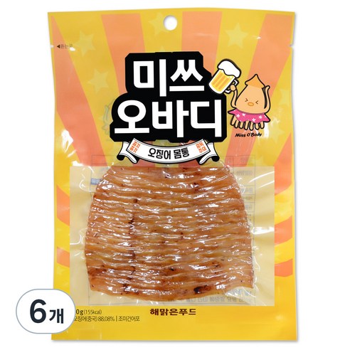 해맑은푸드 미쓰오바디 오징어, 6개, 50g
