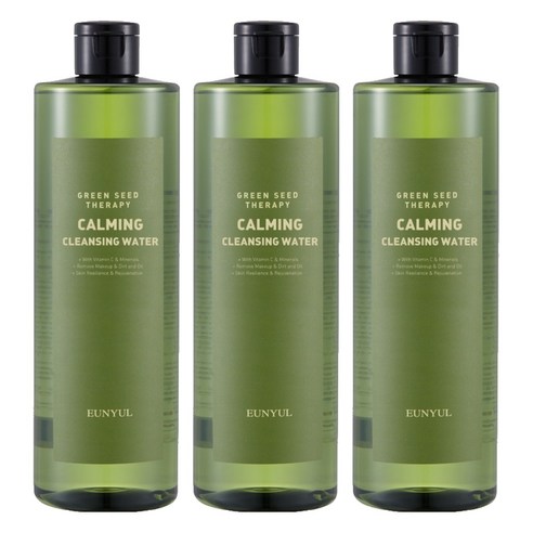 은율 그린 씨드 카밍 클렌징 워터, 500ml, 3개