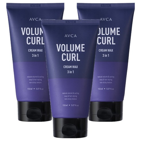 아브카 3 in 1 볼륨 앤 컬크림 왁스, 150ml, 3개