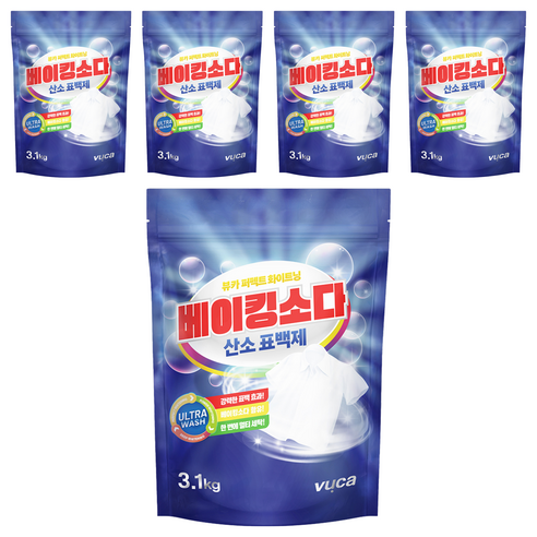 뷰카 퍼펙트 화이트닝 베이킹소다 산소 표백제, 3.1kg, 5개
