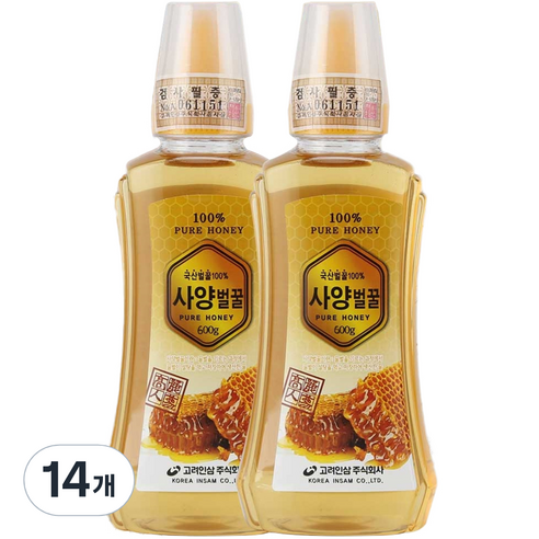 고려인삼 사양 벌꿀, 14개, 600g