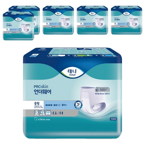 빈다 테나 언더웨어 플러스 성인기저귀, 중형, 14개입, 6개