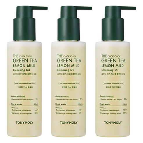 토니모리 더 촉촉 그린티 레몬 저자극 블랙헤드 클렌징 오일, 200ml, 3개