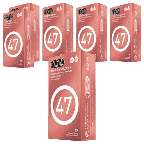 care 47 롱 러브 도트형 Thick 0.08mm 일반형 콘돔, 6개, 12개입