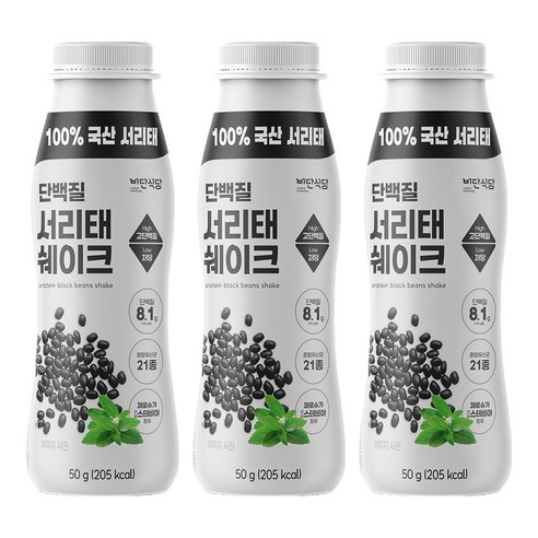 비단식당 한끼식사 단백질 서리태쉐이크, 50g, 3개
