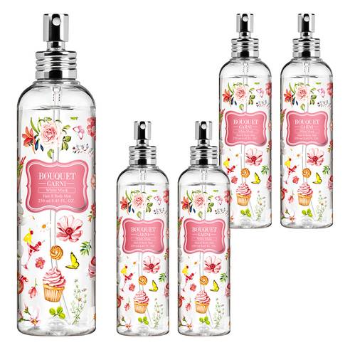 부케가르니 헤어 앤 바디미스트 화이트머스크, 250ml, 5개