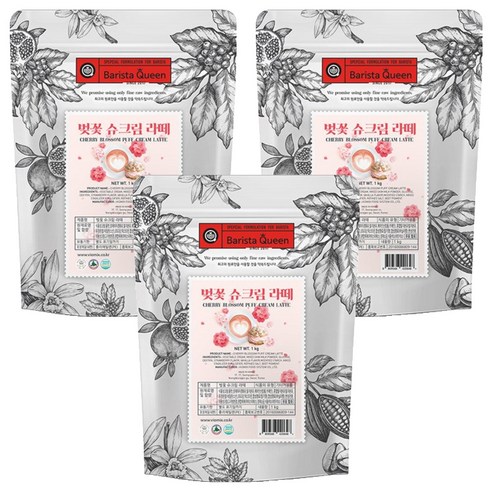 바리스타퀸 벚꽃 슈크림 라떼분말, 1kg, 1개입, 3개