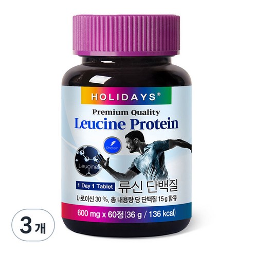 홀리데이즈 류신 단백질, 60정, 3개