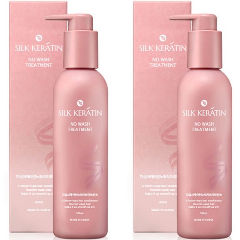 TS 실크 케라틴 노워시 헤어트리트먼트, 180ml, 2개