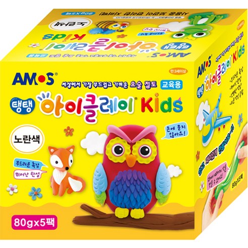 아모스 아이클레이 KIDS 5p, 노랑, 80g