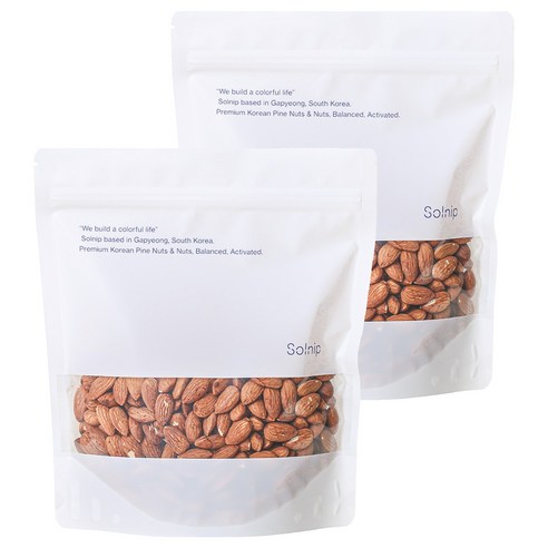 솔닙 오독오독 미국산 구운 아몬드, 450g, 2개
