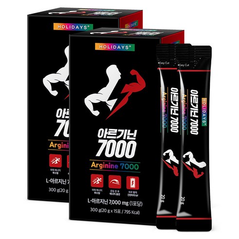 홀리데이즈 아르기닌 7000 15포, 300g, 2개