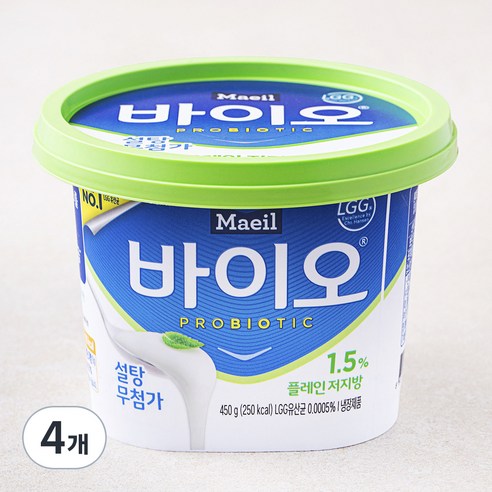 매일바이오 플레인 저지방 요거트, 450g, 1개입, 4개