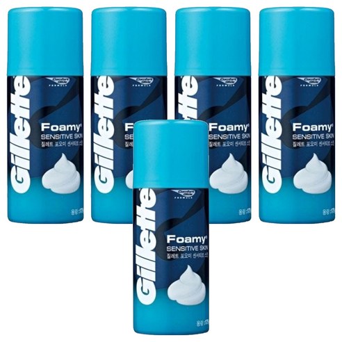 질레트 포오미 센서티브 스킨 쉐이빙 폼, 175g, 5개