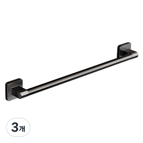 맥라이프 욕실 접착식 무타공 수건 걸이 30cm, 블랙, 3개
