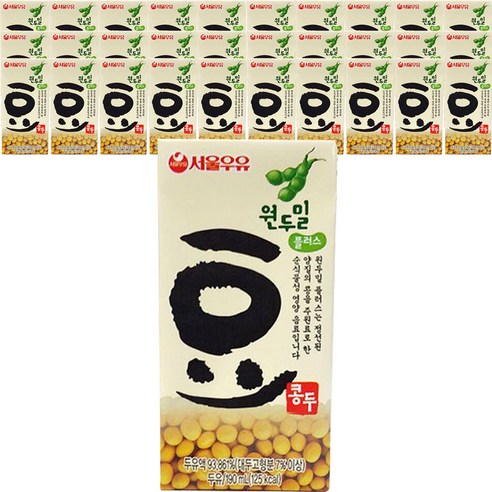 서울우유 원두밀 플러스 두유, 190ml, 48개