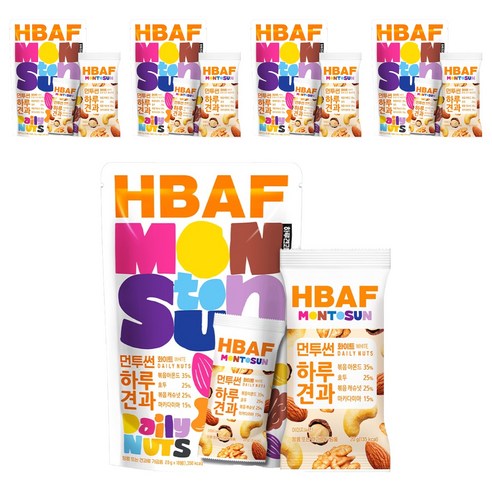 HBAF 먼투썬 하루견과 화이트 10p, 200g, 5개
