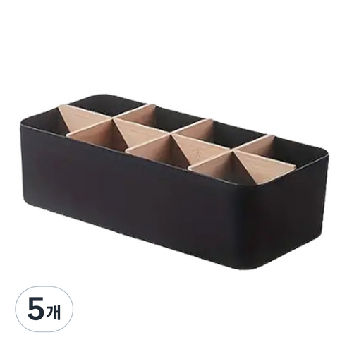 동아피엠에스 데스크 오거나이저 수납 정리함 8칸, 블랙, 5개