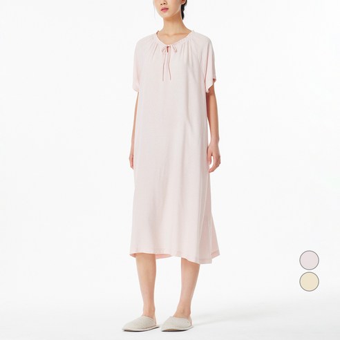 잠 못 드는 밤, JAJU 레이온 도트 파자마 원피스로 달콤한 숙면을! 자주원피스잠옷