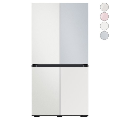 [색상선택형] 삼성전자 비스포크 프리스탠딩 냉장고 방문설치, RF85A9241AP, 코타 화이트 + 코타 페블 + 글램 화이트