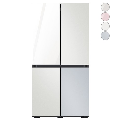 [색상선택형] 삼성전자 비스포크 프리스탠딩 냉장고 방문설치, RF85A9241AP, 글램 화이트 + 코타 화이트 + 코타 페블