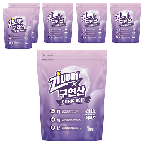 슈가버블 지움 분말 구연산, 1kg, 6개