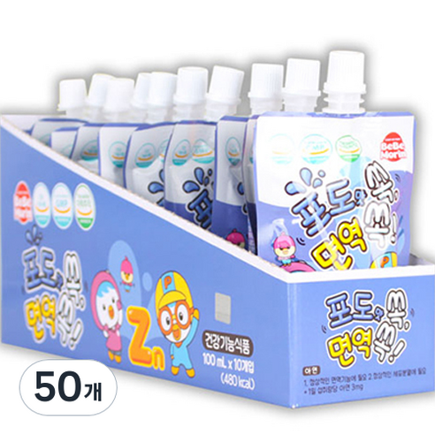 베베모린 뽀로로 면역 쏙 음료, 100ml, 50개