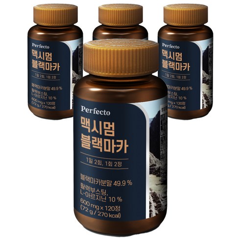 퍼펙토 맥시멈 블랙마카, 120정, 4개