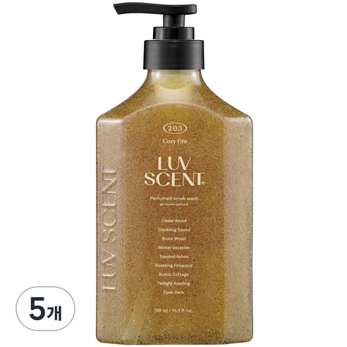 럽센트 스크럽 워시 코지파이어 시더우드향, 500ml, 5개