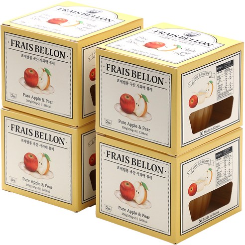 프레벨롱 국산 과일퓨레 4팩, 사과배, 1세트, 200g