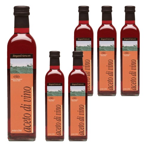 멩가졸리 레드 와인 비네가 아세토 디 비노 와인식초, 500ml, 6개