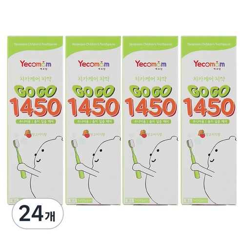 예꼬맘 아동용 고고 불소 1450 치약, 24개, 60g
