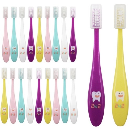 242 Antibacterial Double Fine Hair Children's Toothbrush, Random Delivery, 20 and 1