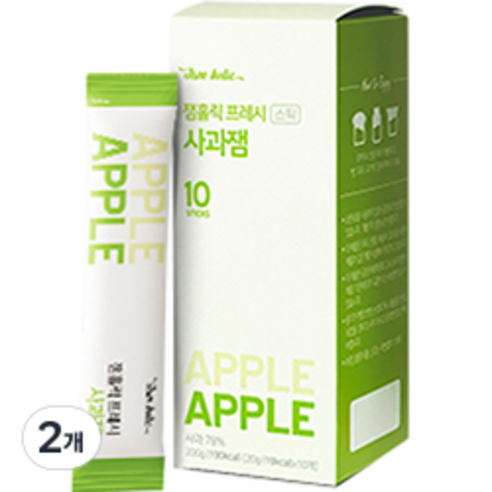 잼홀릭 프레시 사과 스틱잼 10p, 200g, 2개