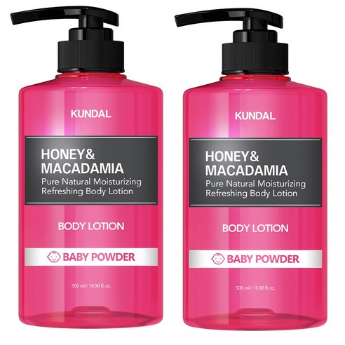 쿤달 퓨어 바디로션 베이비파우더향, 500ml, 2개