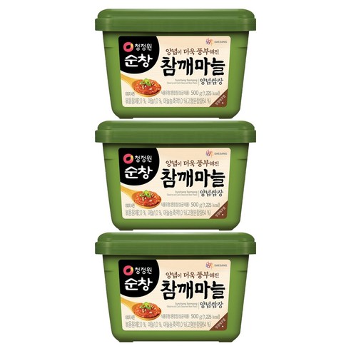 대상 청정원 순창 참깨마늘 양념쌈장, 3개, 500g
