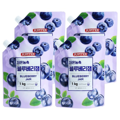래미푸드 저온농축 블루베리잼, 1kg, 4개